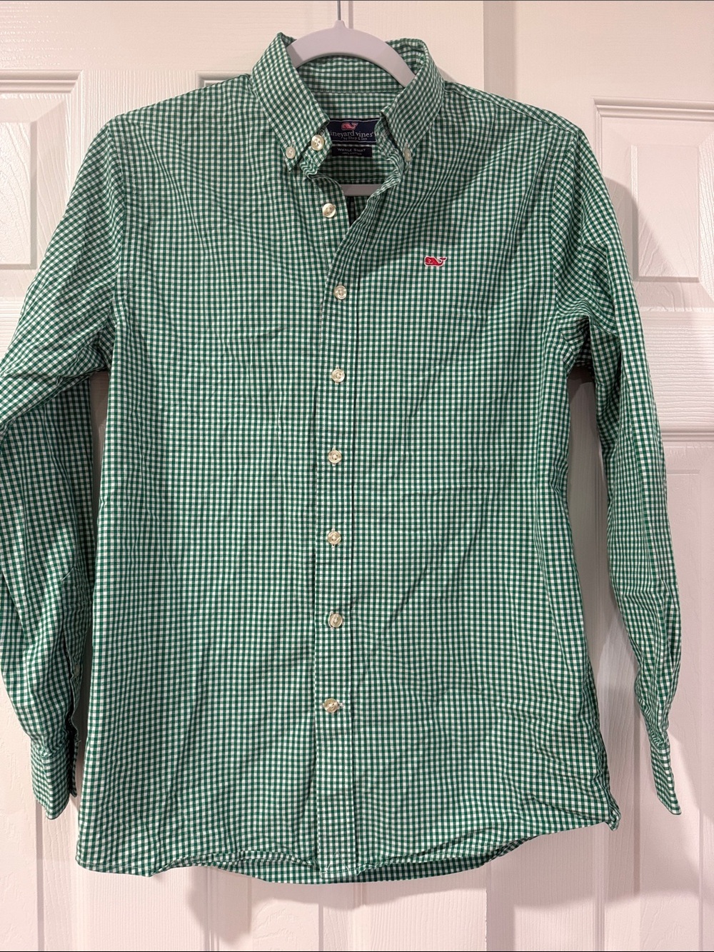 Vineyard Vines Green Gingham Button-Down Shirt
